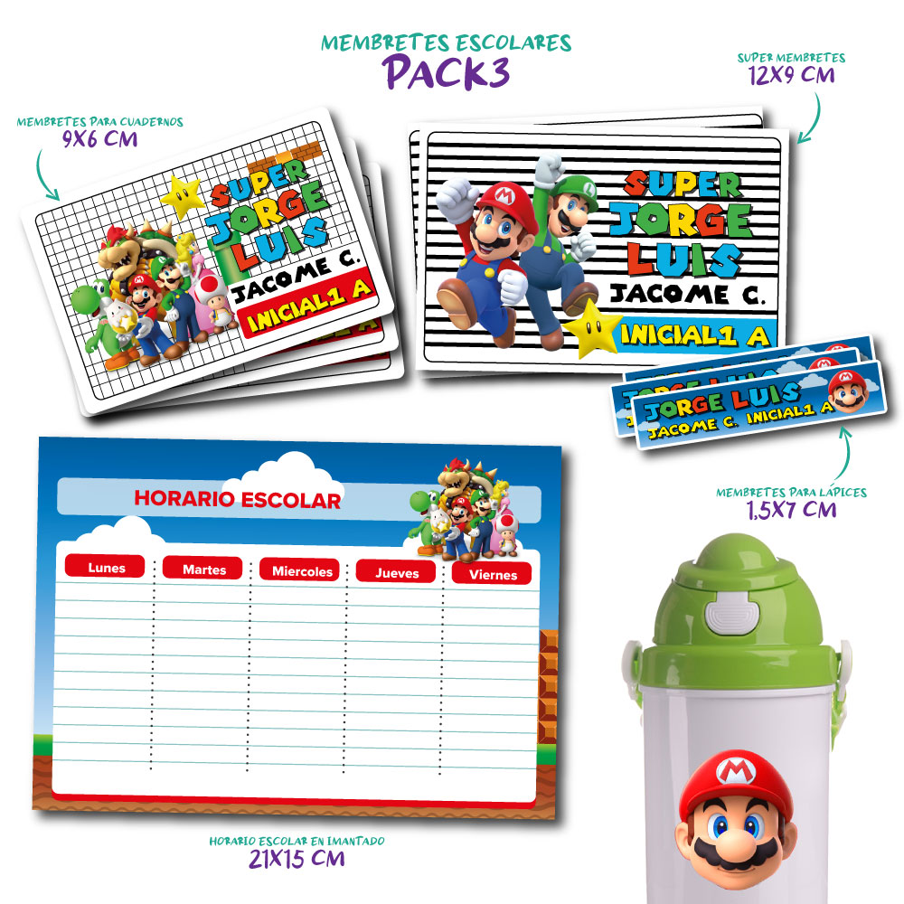 Membretes escolares personalizados Pack3